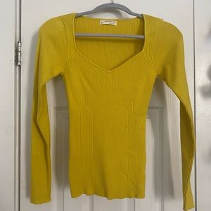 Anthropologie Ribbed Shirt - Square Neck - Long Sleeve